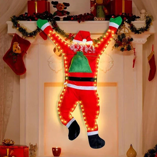 Santa Claus Climbing Wall Window Decoration for Indoor or Outdoor