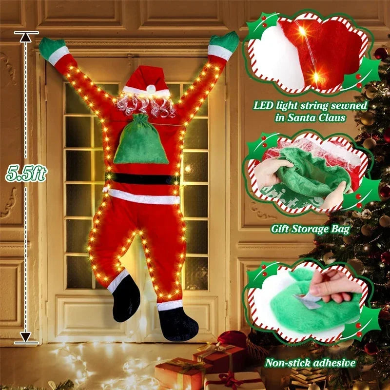 Santa Claus Climbing Wall Window Decoration for Indoor or Outdoor