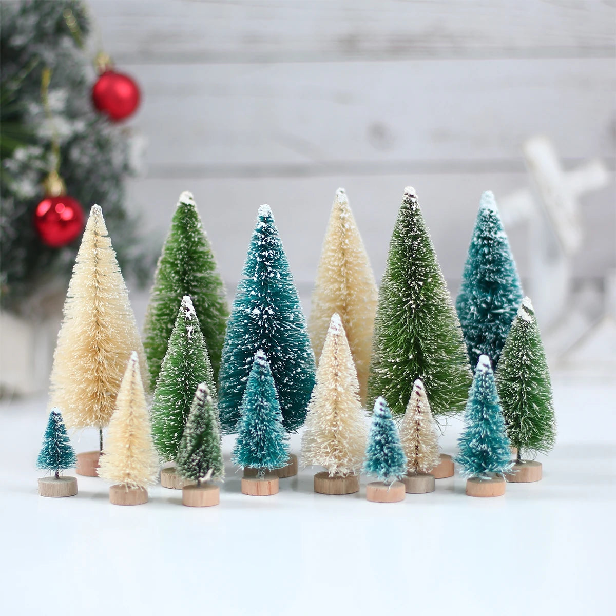 Artificial Mini Wooden Christmas Trees