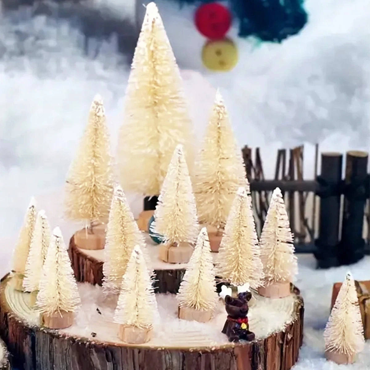 Artificial Mini Wooden Christmas Trees